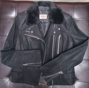 LEVI'S Leather Moto Jacket - size S